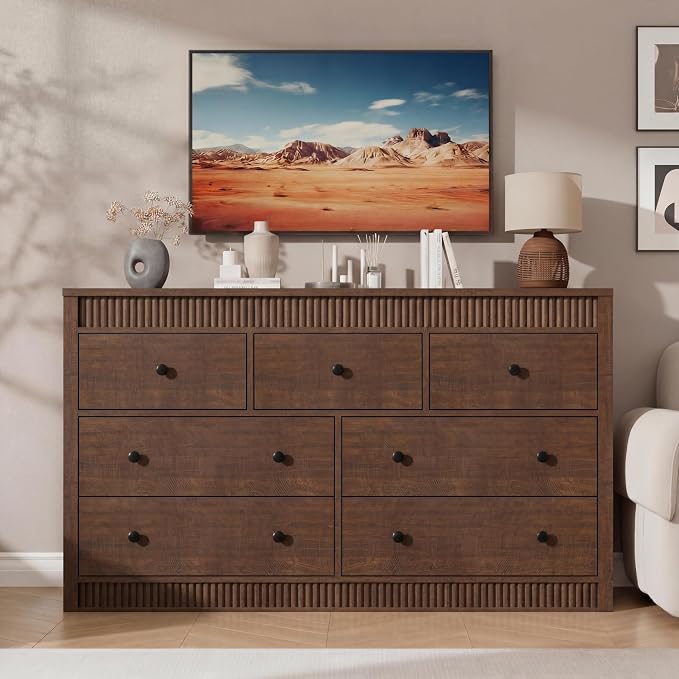 GarveeHome 7 Drawer Dresser for Bedroom, Modern Long Storage Dresser Organizer - Image 3