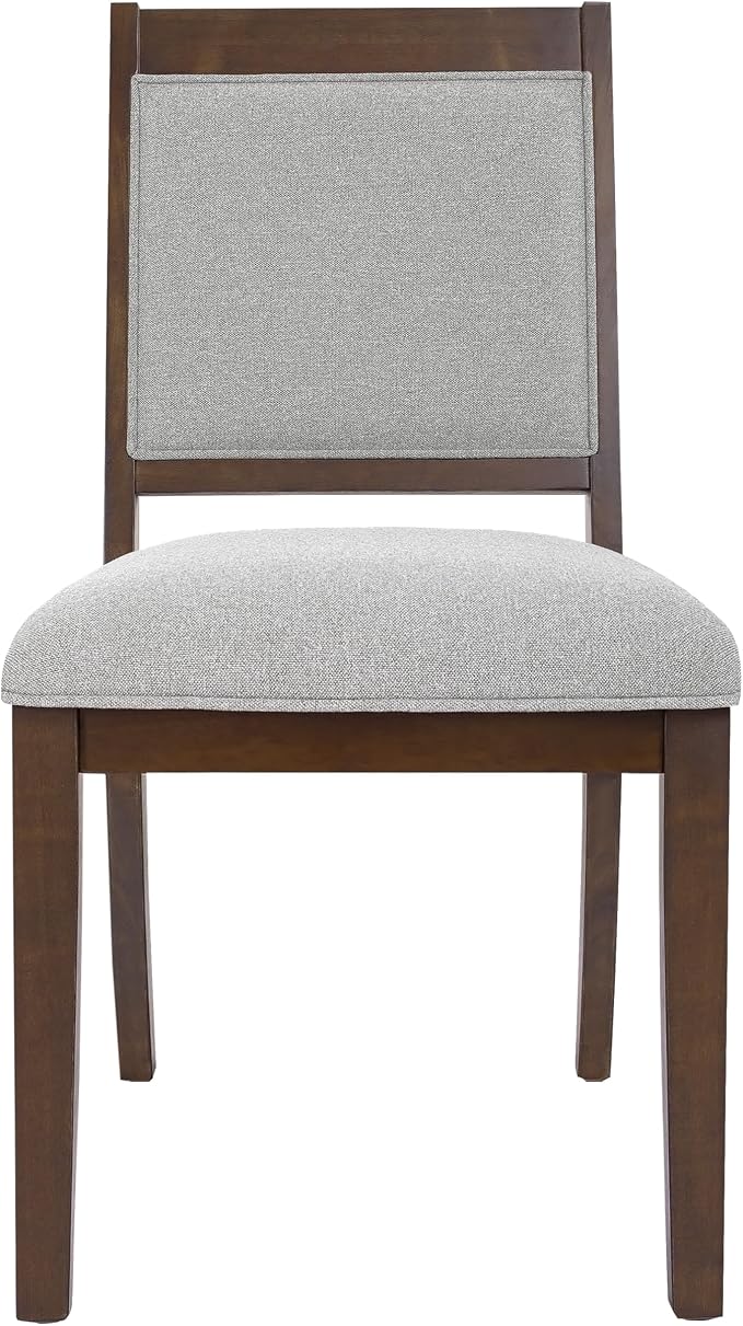 HomePop Open Back Upholstered Wood Frame Dining Chairs - Image 4
