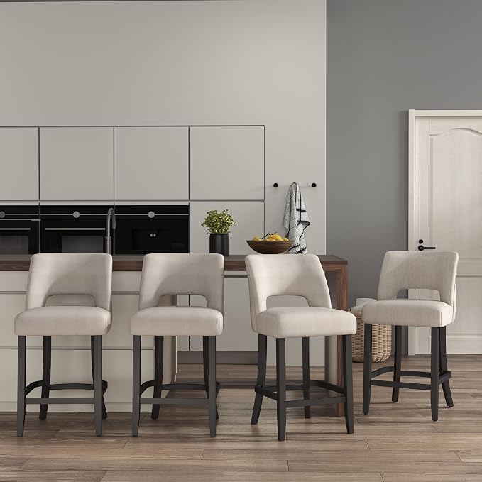 VKNOW Bar Stools Set of 4, Modern Counter Stools - Image 3