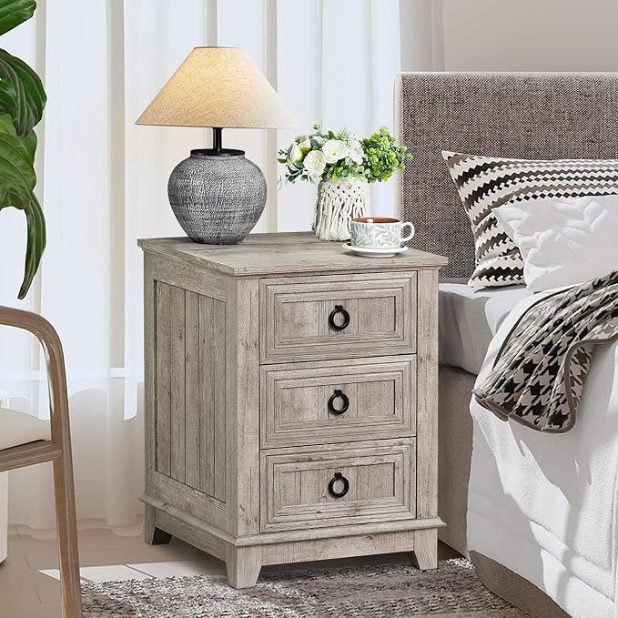 Joaxswe Farmhouse Night Stand Set of 2, Dresser - Image 4