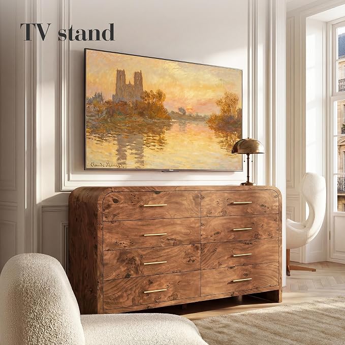 Curved 8-Drawer Dresser for Bedroom, 53.82" Wide Modern Chest of Drawers - Image 4