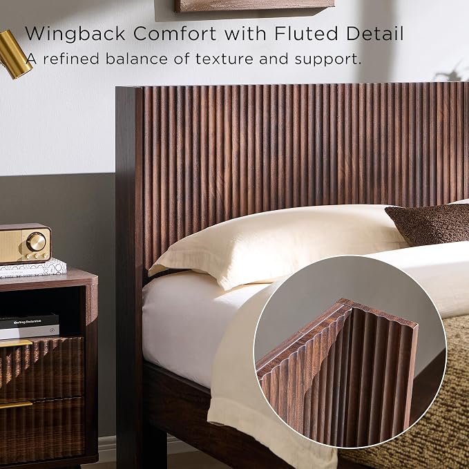 T4TREAM Fluted Queen Size Bed Frame - Image 5