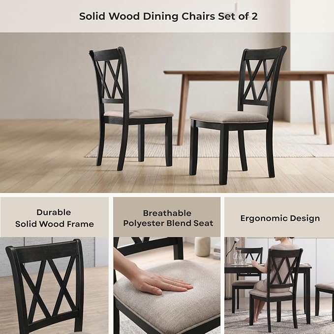 Roundhill Furniture Windvale Fabric Upholstered Dining Chair - Image 13