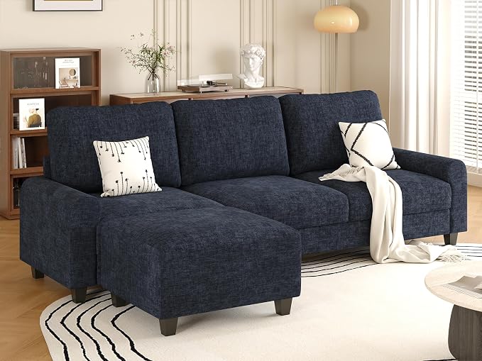 EASE MOOSE 100" Chenille L-Shaped Sectional Sofa, Modern Deep Seat Modular Couch by EASEMOOSE