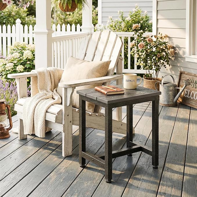 ODK Outdoor Side Tables Set of 2, Adirondack Patio End Table - Image 2