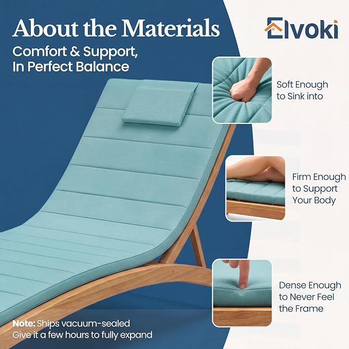 Quilted Chaise Lounge Outdoor Patio Furniture Cushions | Water-Resistant Patio - Image 4