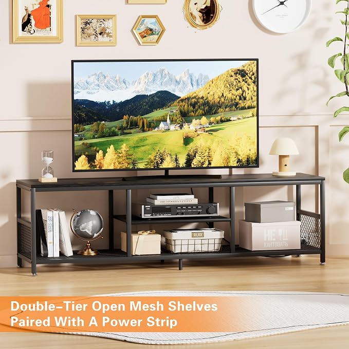 VECELO TV Stand with Power Outlets - Image 3