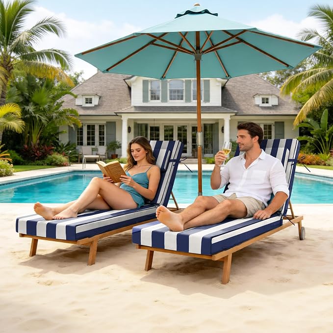 Chaise Lounge Cushions Outdoor 80x26x6 Inch, Fade Resistant 6'' Thicken Outdoor - Image 2