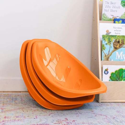 ECR4Kids Plastic Leaf Scoop Floor Rocker Seat, Classroom Furniture - Image 8
