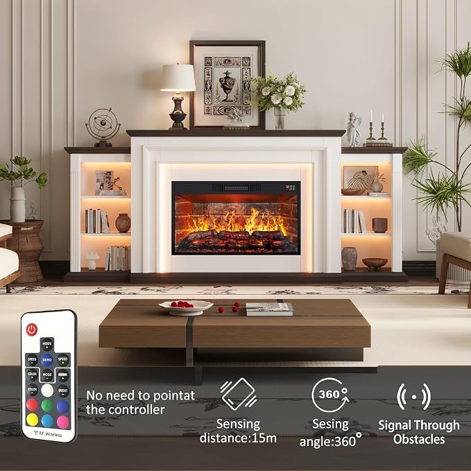 80" LED Lights Electric Fireplace - Image 6