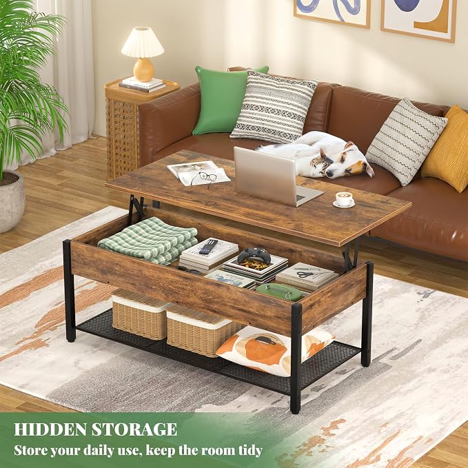 Homieasy 41.7" Lift Top Coffee Table - Image 4