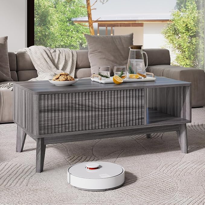 LYNCOHOME Fluted Lift Top Coffee Table - Image 3
