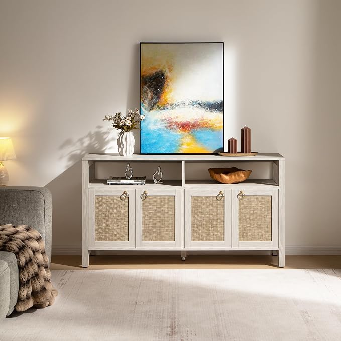 SICOTAS Rattan TV Stand for Television up to 120" - Image 7