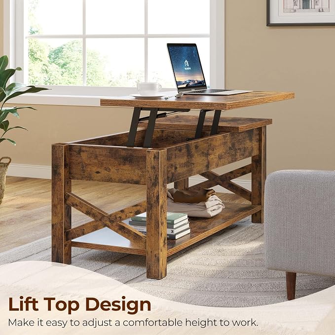 Rolanstar Coffee Table 47.2", 2 Way Lift Top - Image 2