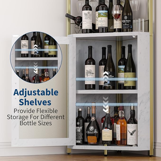 GarveeHome Corner Bar Wine Cabinet - Image 4