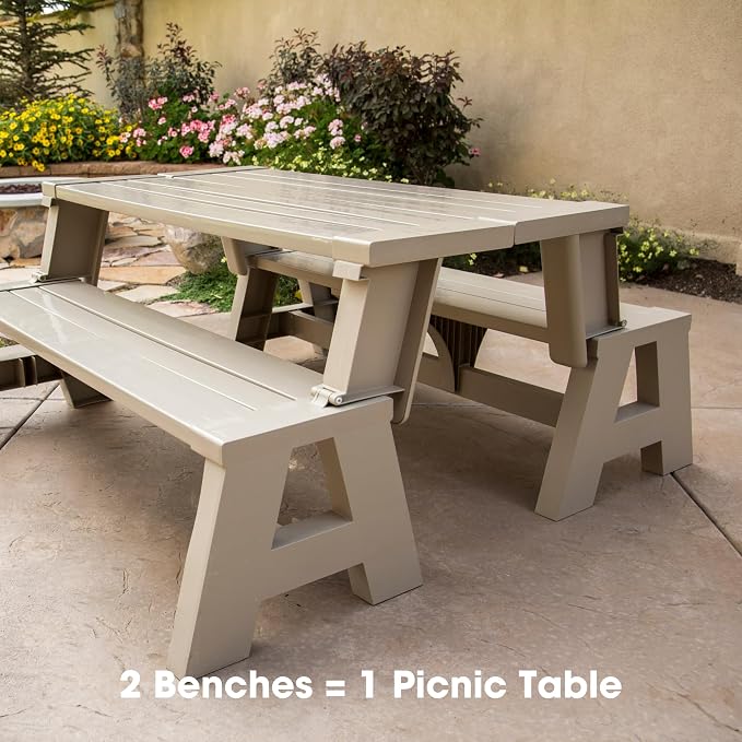 Convert-a-Bench Gen 1 2-in-1 Outdoor Convertible Bench to Picnic Table | - Image 2