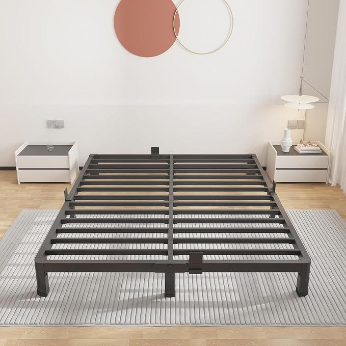 ROIL 4 inch King Size Bed Frame Metal Platform No Box Spring Needed - Image 9
