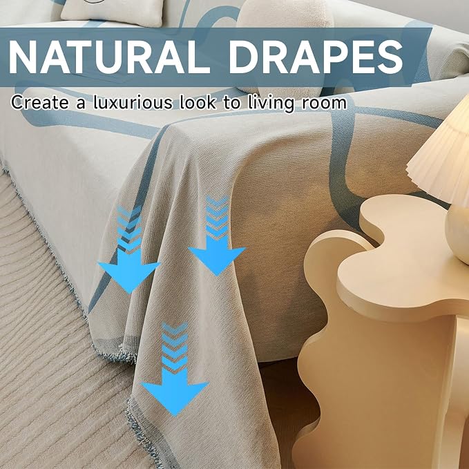 VClife Sofa Cover Washable Soft Plush Couch Cover - Image 3