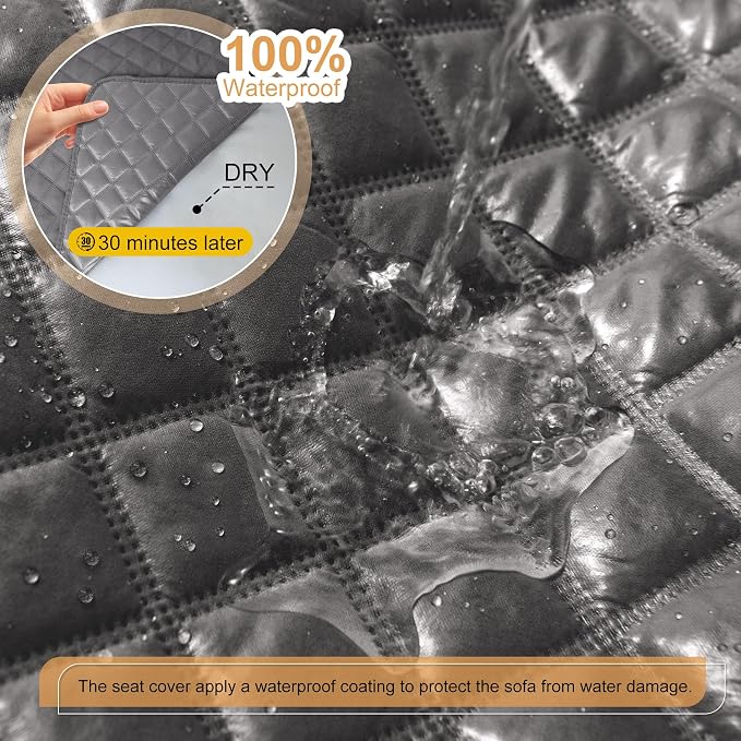 HDCAXKJ 100% Waterproof Reclining Sectional Couch Covers L Shape Recliner Sofa - Image 3