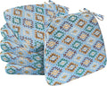 AAAAAcessories D-Shaped Chair Cushions, Machine-Washable Cover, Geometric Blue by AAAAAcessories