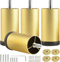 4 Pack Gold Furniture Legs 3 Inch Dresser Support Feet Metal Cabinet Adjustable by Unknown
