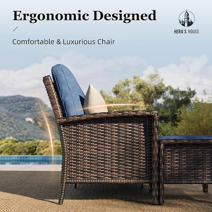 HERA'S HOUSE Outdoor Wicker Swivel Chairs - Image 6
