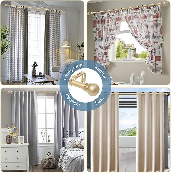 Gold Curtain Rods for Windows 28 to 60 Inch - Image 6