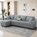 Belffin Sectional Couch with L-Shape Chaise L Shaped Couch with Ottoman by Belffin