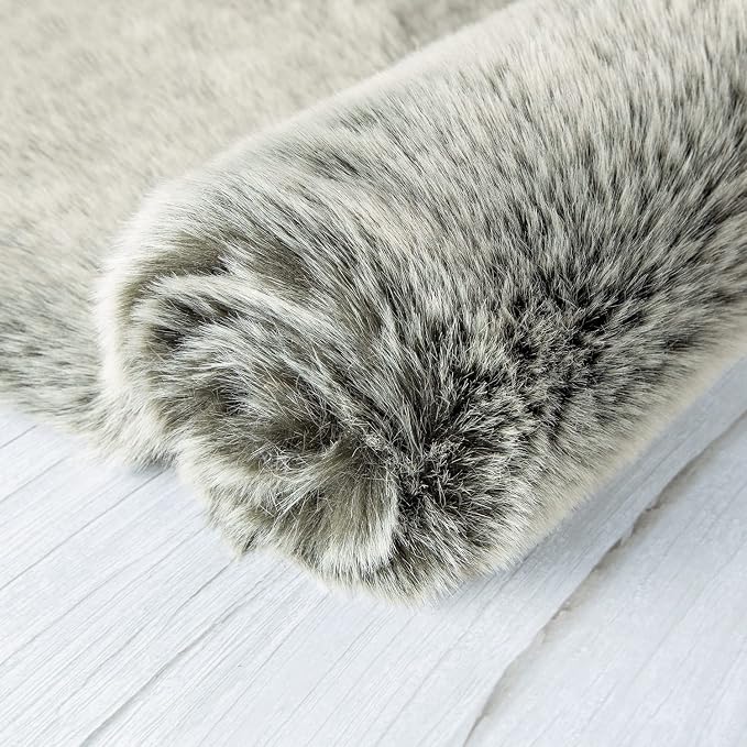 Ashler Faux Fox Fur Rug, 3x5 Rectangle Rug, Ultra Soft Shaggy Area Rugs - Image 6