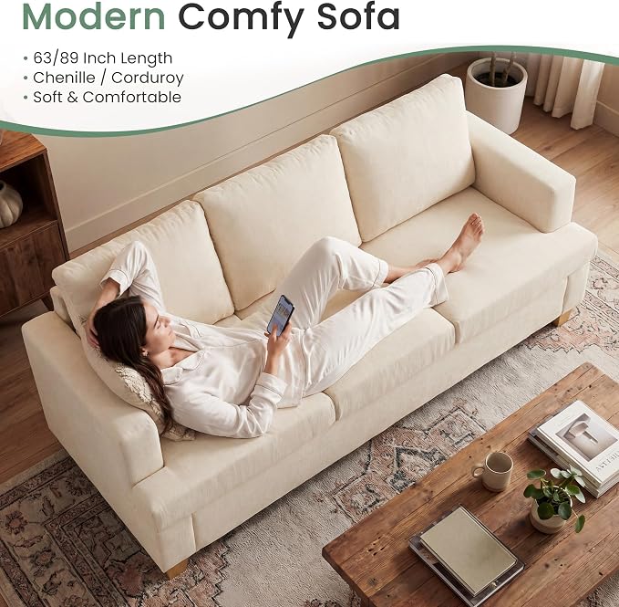 YOUDENOVA Sofa, 3 Piece Set Comfy Sofa, 2 Loveseat & 3 Seater Couch - Image 5