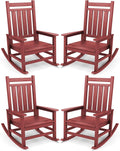 SERWALL Oversized Outdoor Rocking Chair Set of 4, HDPE Rocker by SERWALL