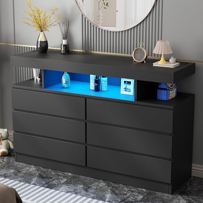 BEWISHOME Black Dresser for Bedroom by BEWISHOME