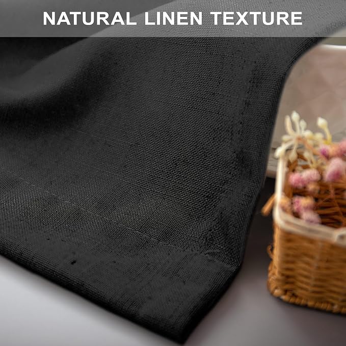Modern Black Linen Curtains 96 Inches Long - Image 7