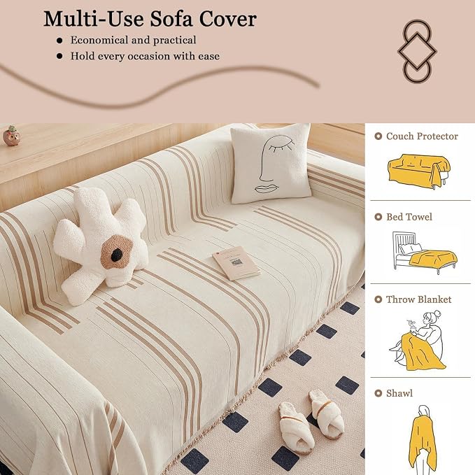 DREAMINGO Couch Cover Washable Chenille Sofa Protector - Image 6