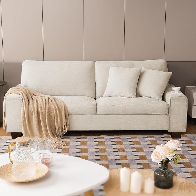 DOPEDIO Modern Loveseat Sofa for Living Room, Chenille Recliner, Removable Cover by DOPEDIO
