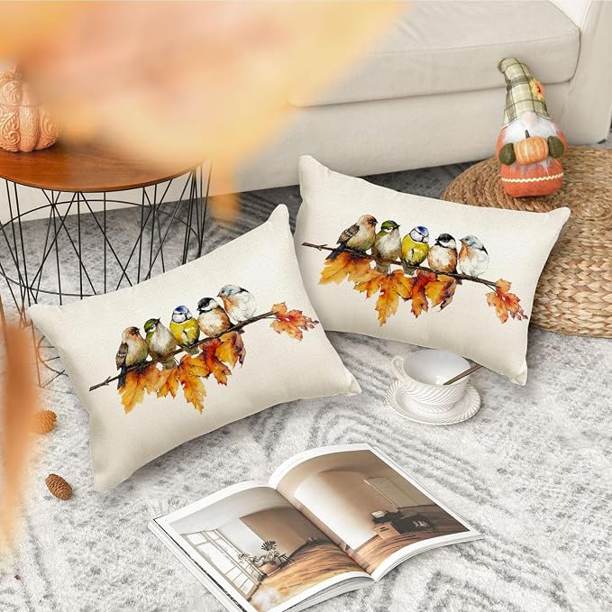 RABUSOFA Fall Outdoor Pillow Covers 12x20 Inch Waterproof Outdoor Thanksgiving - Image 5