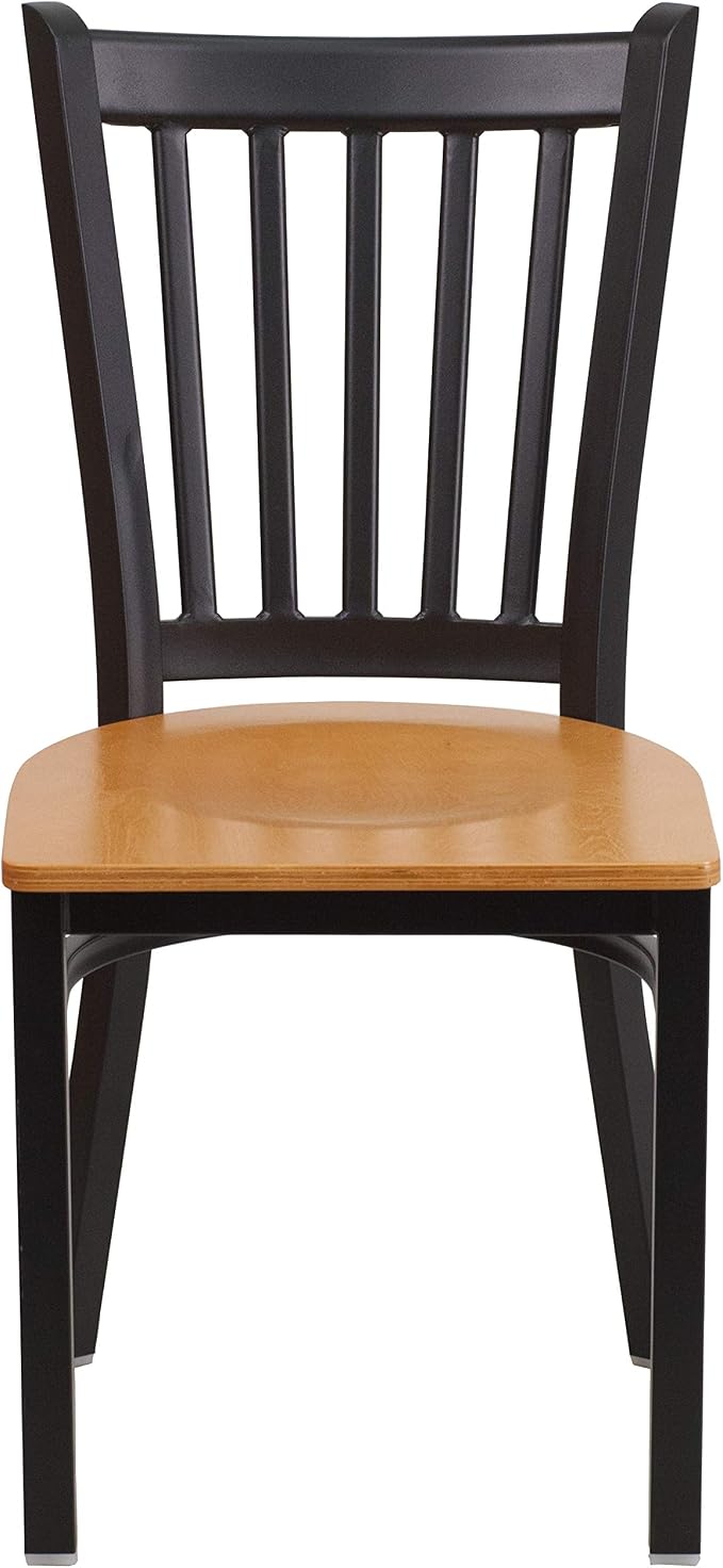 Flash Furniture HERCULES Series Black Vertical Back Metal Restaurant Chair - Image 7