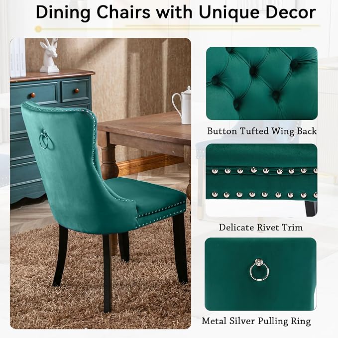 Henf 63"-79" Dining Table Set for 8, 9 Pieces Extendable Dining Table and 8 - Image 6