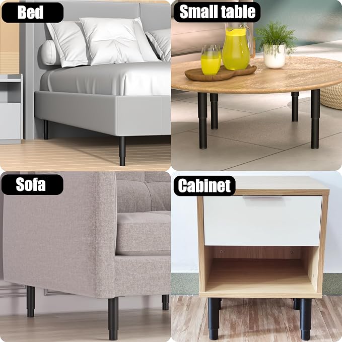 Wlrrcwdttc Metal Adjustable Furniture Legs 5.12-9.45 inch, Sofa Legs Cabinet - Image 3