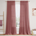 Extra Long Canyon Rose Linen Curtains 120 Inch by Nanspring
