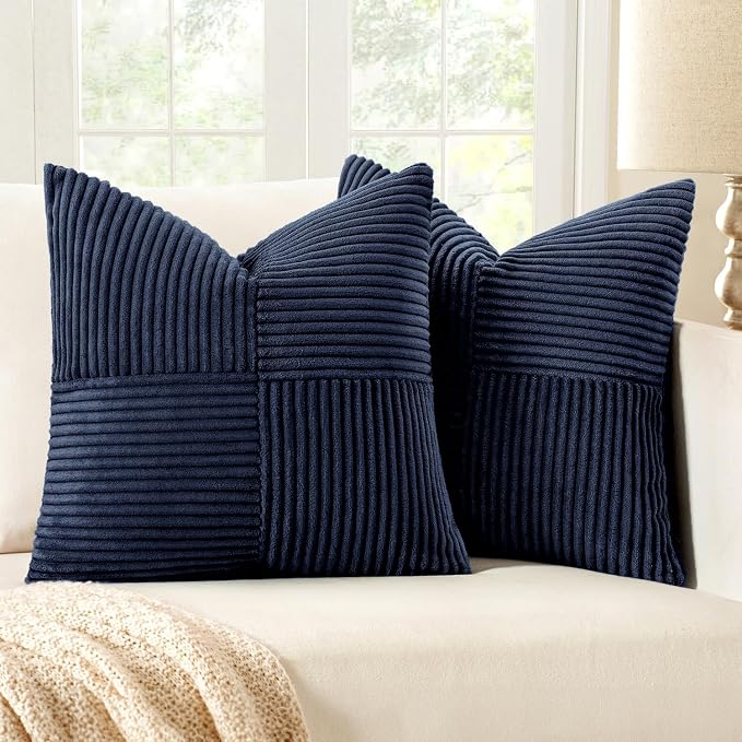 MIULEE Navy Blue Decorative Throw Pillow Covers 16x16 Inch by MIULEE
