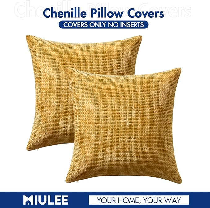 MIULEE Pack of 2 Lumbar Couch Throw Pillow Covers 20x12 Inch Neutral Gold - Image 7