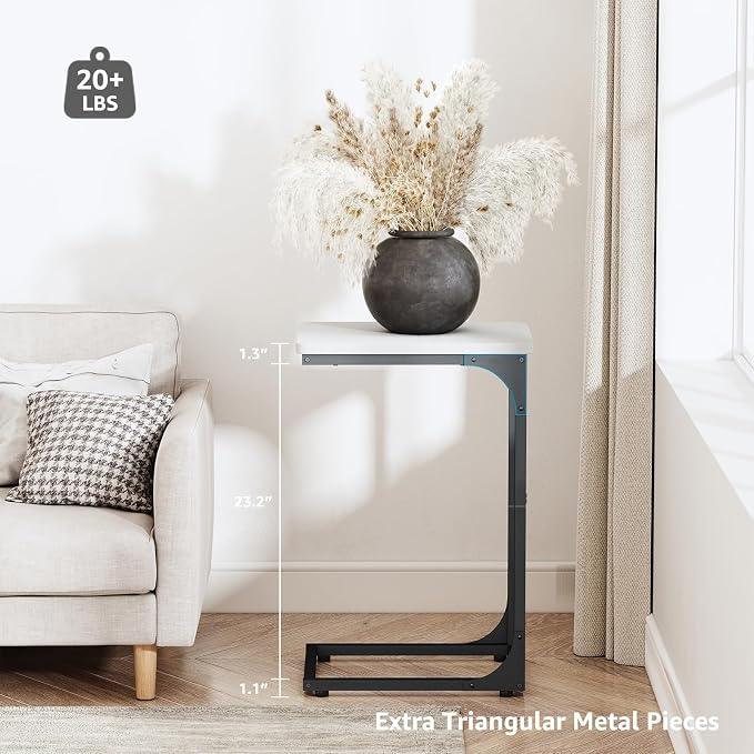 QEEIG C Table Side Table Set of 2 Living Room Sets C Shaped Couch Tray End - Image 3