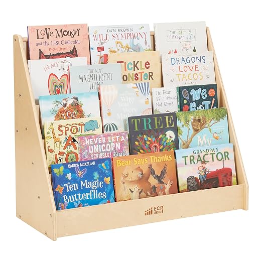 ECR4Kids Single-Sided Book Storage and Display, Montessori Furniture - Image 11