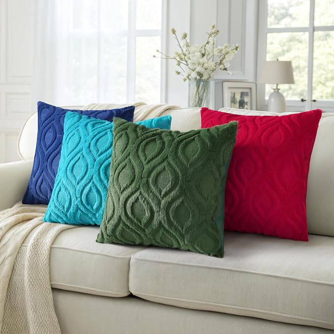 decorUhome Summer Throw Pillow Covers 12x20 Inch Set of 2, Soft Plush Faux Wool - Image 5