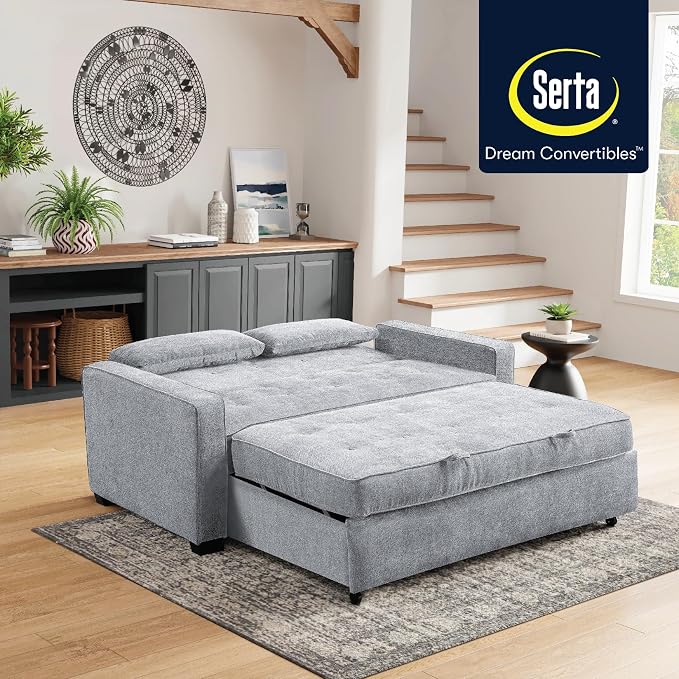 Serta Ainsley 72.6" Convertible Sleeper Sofa, Queen Size, Dreamcoil Comfort - Image 6