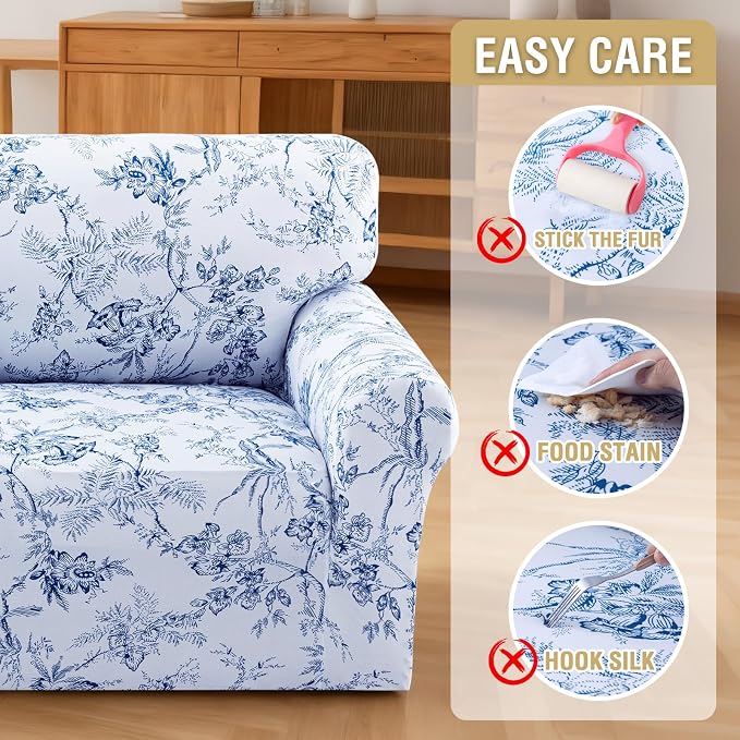 H.VERSAILTEX Floral Pattern Loveseat Cover Printed 2 Cushion Sofa Cover High - Image 8