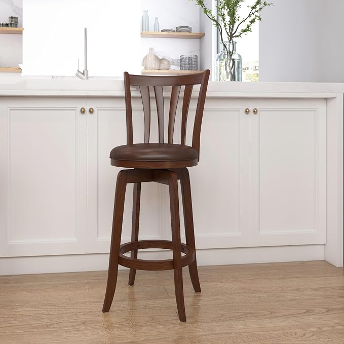Hillsdale 29.5" Savana Wood Swival Bar Height Stool - Image 2
