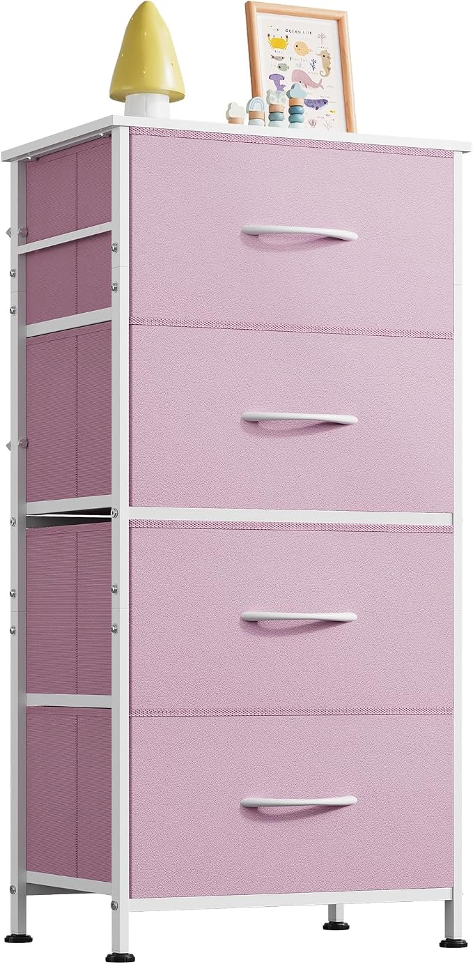 WLIVE Dresser with 4 Drawers, Storage Tower, Organizer Unit, Fabric Dresser by WLIVE