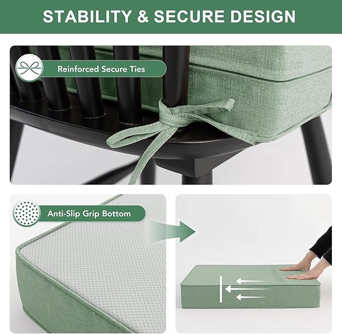 Summsun Outdoor Cushions for Patio Furniture, Faux Linen Water Resistant - Image 4